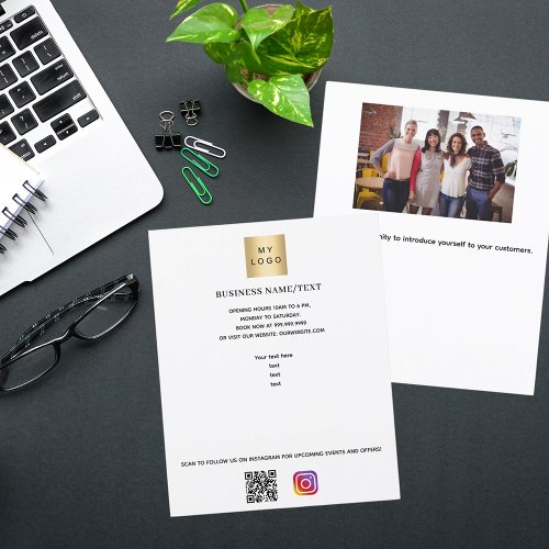 Business logo photo qr code instagram flyer