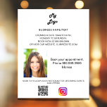 Business logo photo qr code instagram white flyer<br><div class="desc">Personalize and add your business logo,  name,  address,  your text,  photo,  your own QR code to your instagram account. White background,  black text.</div>