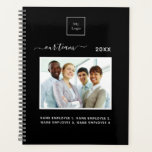 Business logo photo team black white planner<br><div class="desc">Personalize and add your own business logo,  team photo,  year. Black background,  white text. 
Back: your logo and website address.</div>