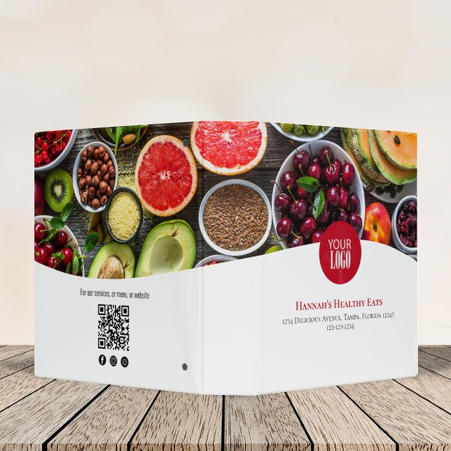 Business Logo Photo Template  3 Ring Binder (Add your photo and logo to this three-ring binder. )