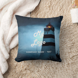 Business logo photo travel tourism throw pillow