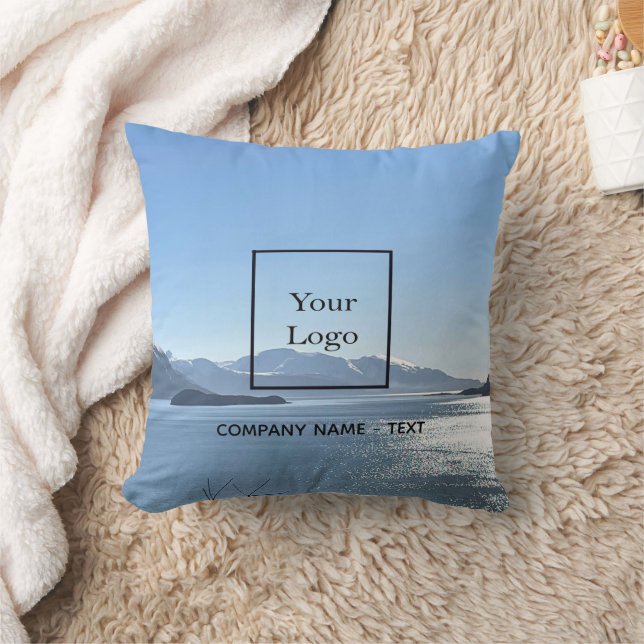 Business logo photo travel tourism throw pillow (Blanket)