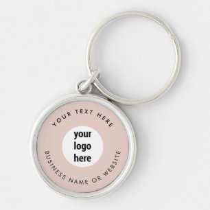 Business Logo Pink Minimalist Business Keychain