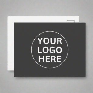 Business Logo Postcard l Branded Promotional Gray
