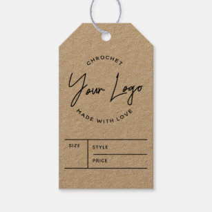 GICOHI 100pcs Custom Your Logo/Text Hang Tags,Personalized Your Own Design Tags for Clothes, Small Business,Gifts and Favors (Multisize, Multiform)