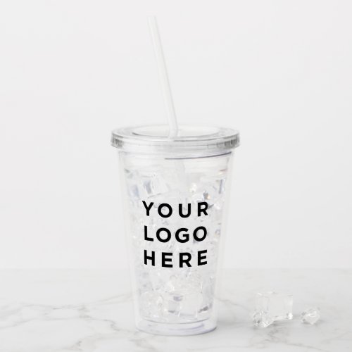 Business Logo Printed Optional Text Promotional Acrylic Tumbler