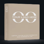 Business Logo Professional Beige 3 Ring Binder<br><div class="desc">Simple beige business template in modern minimalist style that can be easily updated with your company logo and text. Designed with a horizontal logo banner image (2560 x 1440 px), you can customize by changing the text and image using the fields provided, or use the "message" button to contact the...</div>