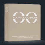 Business Logo Professional Beige 3 Ring Binder<br><div class="desc">Simple beige business template in modern minimalist style that can be easily updated with your company logo and text. Designed with a horizontal logo banner image (2560 x 1440 px), you can customize by changing the text and image using the fields provided, or use the "message" button to contact the...</div>