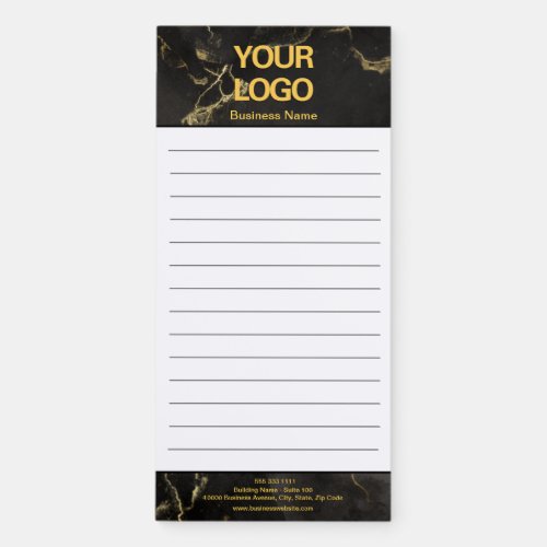 Business Logo Professional Black and Gold Marble Magnetic Notepad