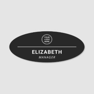 Business Logo Professional Black Name Tag
