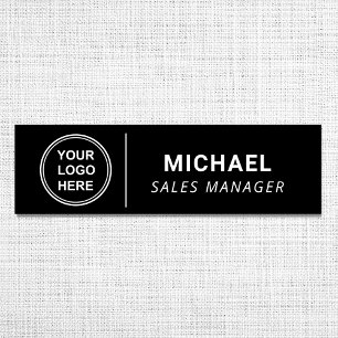 Business Logo Professional Black Name Tag