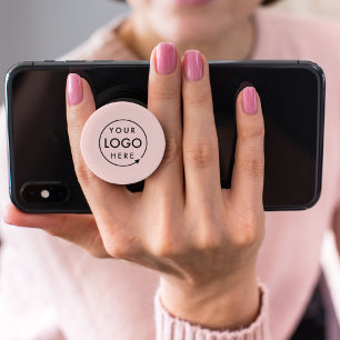 Business Logo Professional Blush Pink Feminine PopSocket