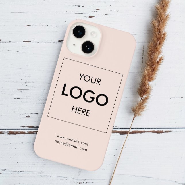 Business Logo Professional Blush Pink iPhone Case (Creator Uploaded)