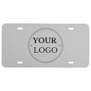 Business Logo Professional Branded Silver License Plate