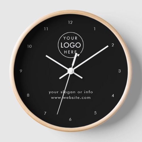 Business Logo Professional Corporate Modern Black Clock