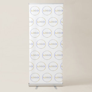 Business Logo Professional Elegant White Event Retractable Banner