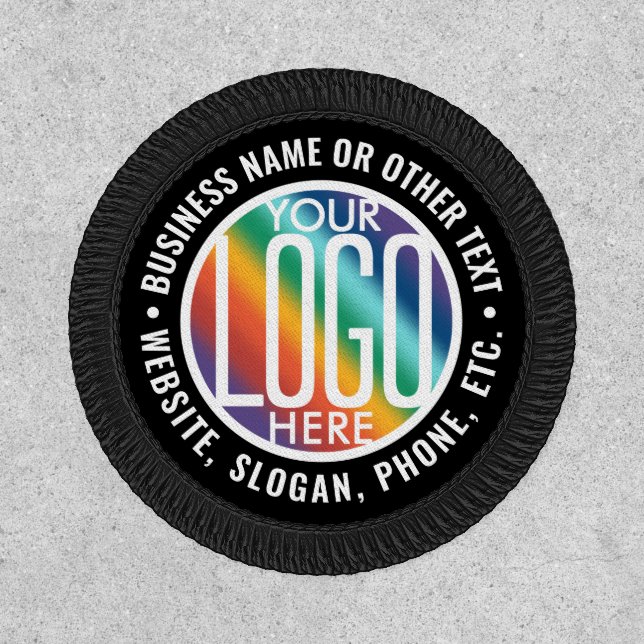 Business Logo Professional Employee Simple Black Patch (Front)