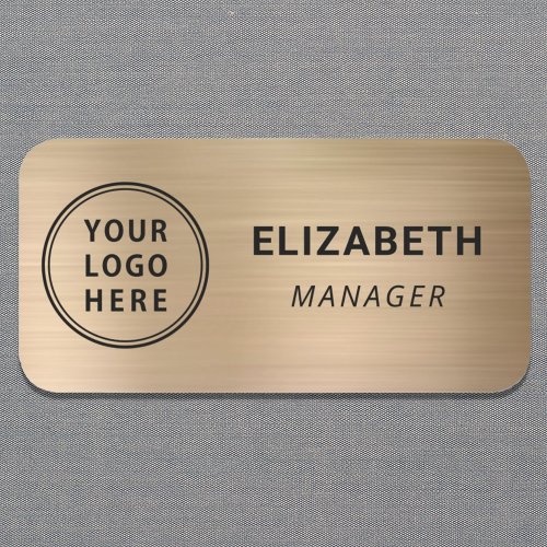 Business Logo Professional Gold Name Tag