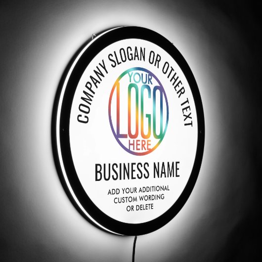 Business Logo Professional Illuminated Backlit LED Sign (Angle)