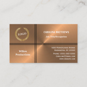 Business Logo Professional Minimalist Copper Business Card