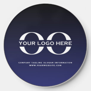 Business Logo Professional Minimalist Navy Blue Wireless Charger