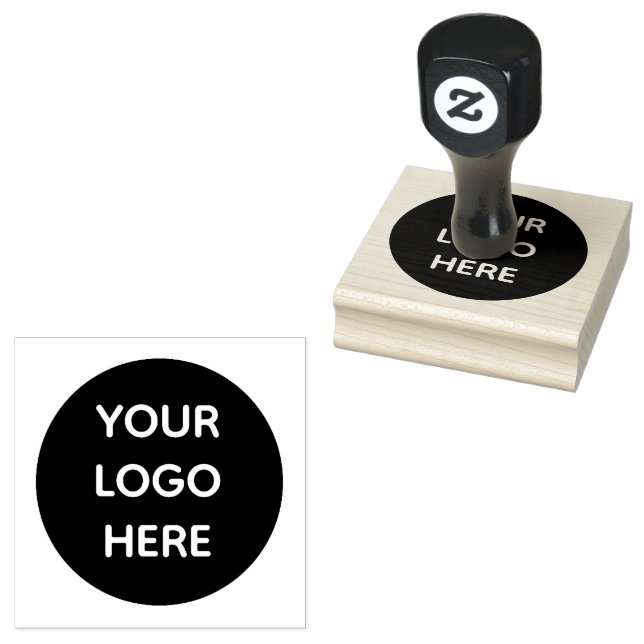 Business Logo Professional Modern Corporate Rubber Rubber Stamp (Stamped)