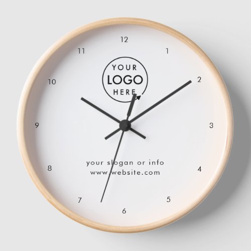 Business Logo  Professional Modern Minimal White Clock