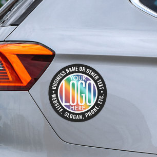 Business Logo Professional Modern Minimalist Black Car Magnet