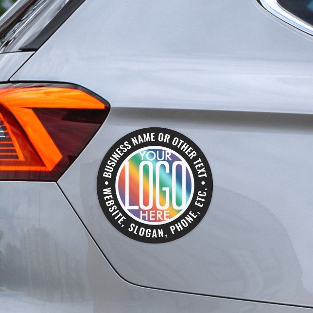 Business Logo Professional Modern Minimalist Black Car Magnet (Creator Uploaded)