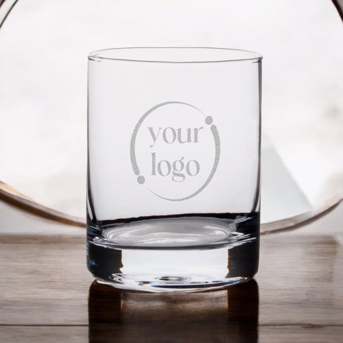 Business Logo Professional Promotional Branding Rocks Glass