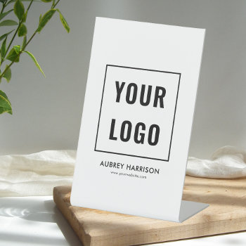 Business Logo Professional Simple Pedestal Sign by CrispinStore at Zazzle