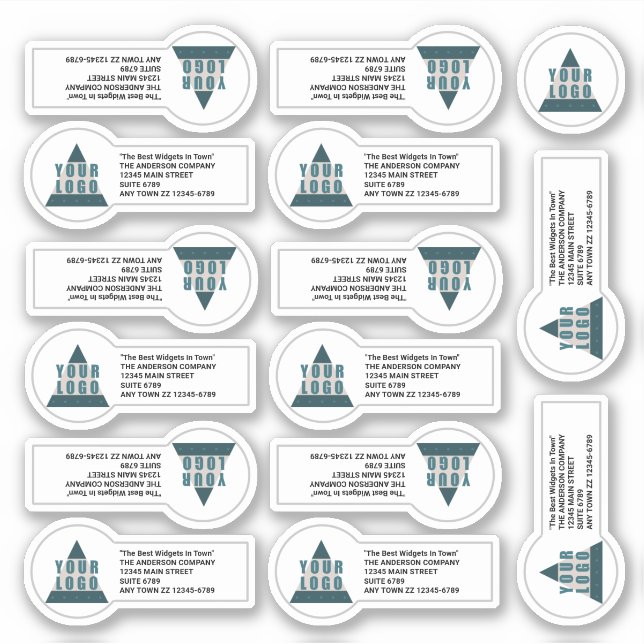 Business Logo Promo Address 14 Contour Cut Vinyl Sticker (Front)