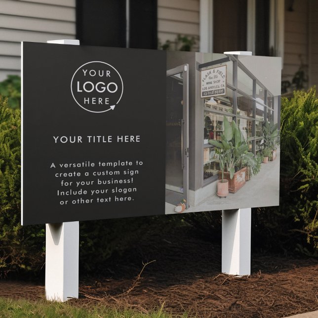 Business Logo Promotional Advertisment Black Photo Sign (Creator Uploaded)