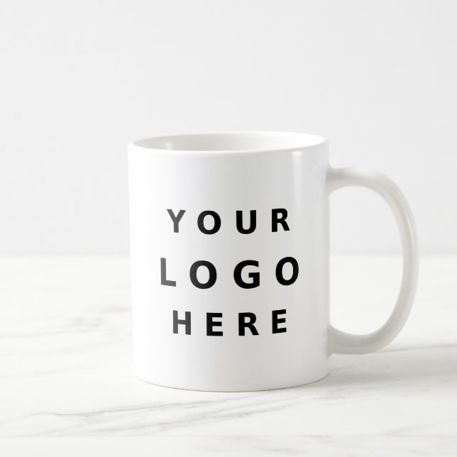 Business Logo Promotional Black and White Coffee Mug (Right)