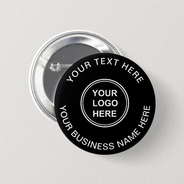 Business Logo Promotional Black Button (Front & Back)