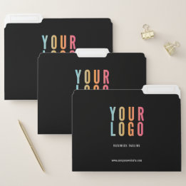 Business Logo Promotional Black File Folder