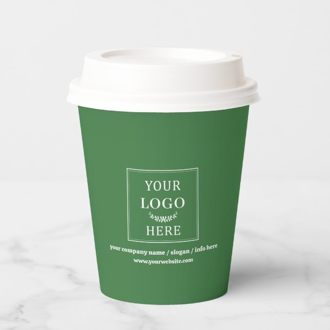 Business Logo Promotional Branded Budget Paper Cups (Front)
