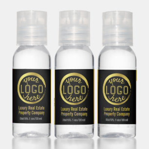 Business Logo Promotional Branding Black Gold Hand Sanitizer