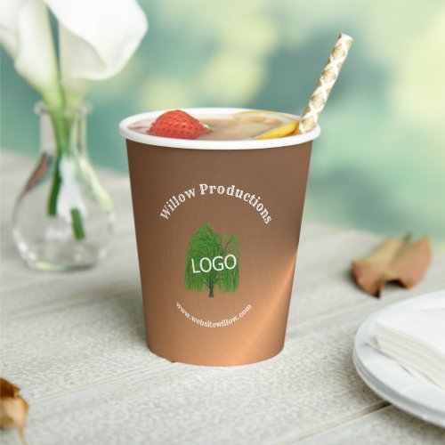 Business Logo Promotional Company Copper Paper Cups