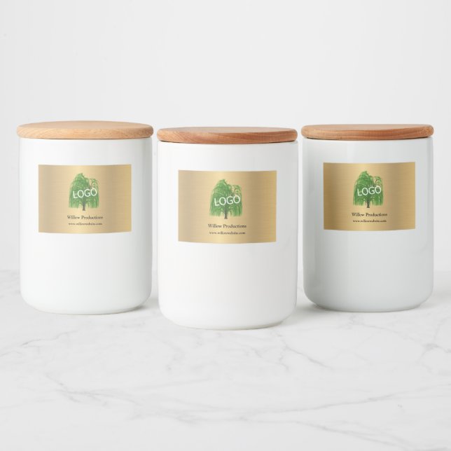 Business Logo Promotional Company Gold Food Label (Bottles)
