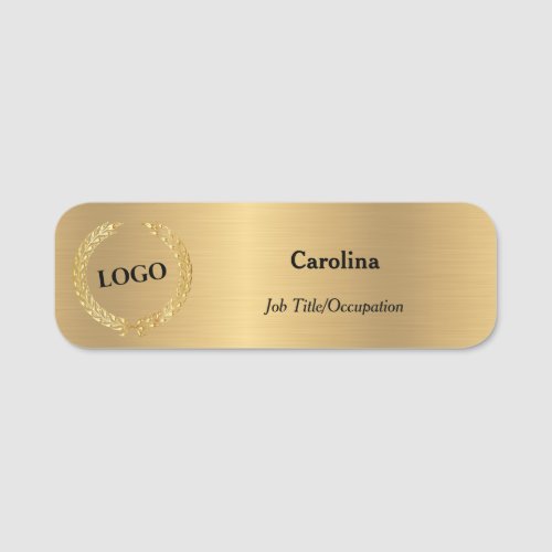 Business Logo Promotional Company Gold Name Tag