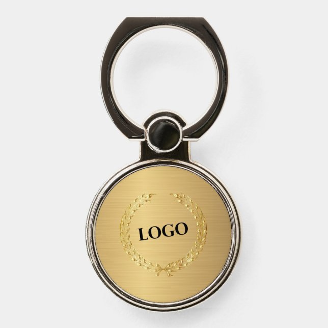 Business Logo Promotional Company Gold Phone Ring Stand (Front)