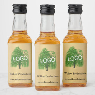 Business Logo Promotional Company Mini Gold Liquor Bottle Label