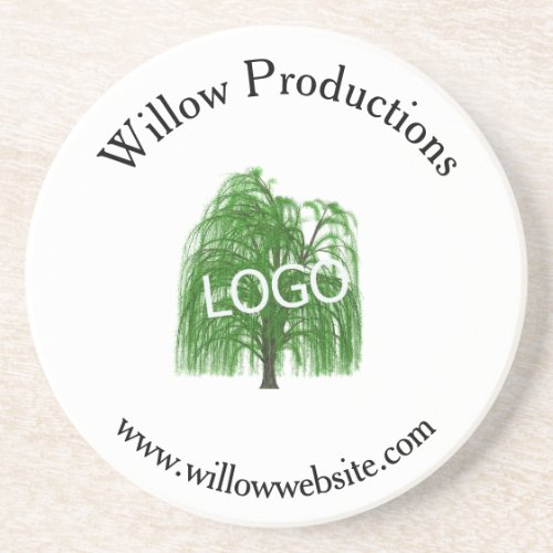 Business Logo Promotional Company Sandstone Coaster