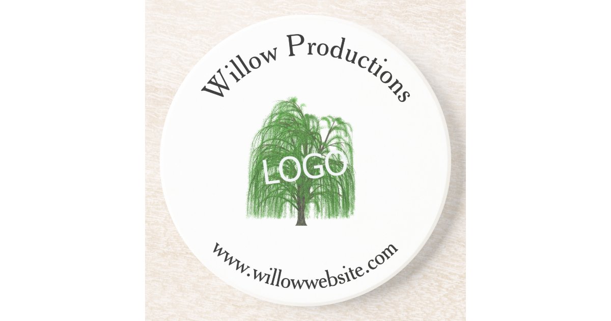 Business Logo Promotional Company Sandstone Coaster Zazzle