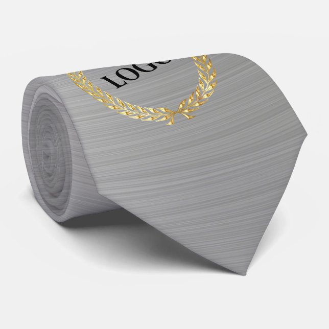 Business Logo Promotional Company Silver Neck Tie (Rolled)