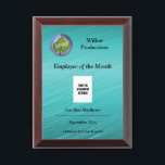 Business Logo Promotional Company Teal Award Plaque<br><div class="desc">Business Logo Award Plaque that can be used an award such as Employee of the Month. Fully customizable.</div>