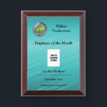 Business Logo Promotional Company Teal Award Plaque<br><div class="desc">Business Logo Award Plaque that can be used an award such as Employee of the Month.    Fully customizable.</div>