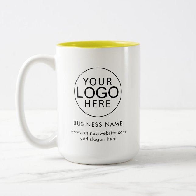Business Logo Promotional Custom Two-Tone Coffee Mug (Left)