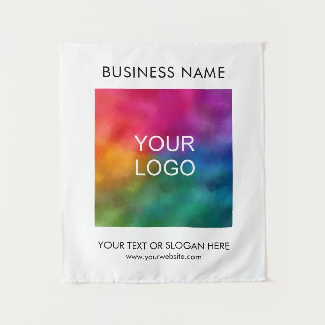 Business Logo Promotional Design Events Seminar Tapestry (Front)